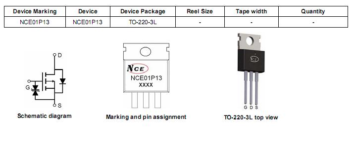 NCE01P13 封装和订购信息