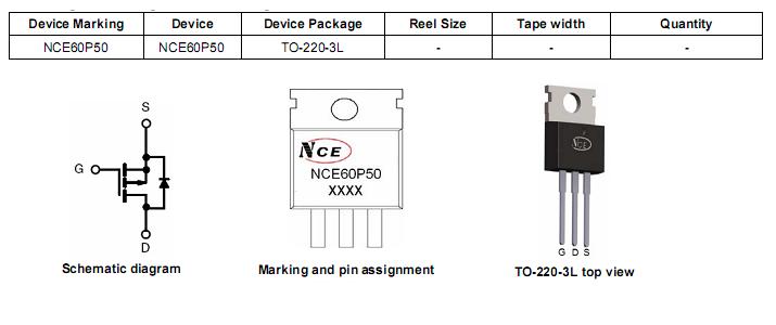 NCE60P50 封装和订购信息